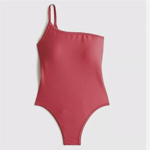 J Crew Swimsuit Ribbed One Piece One Shoulder Wild Hibiscus Hot Pink Size 2 New